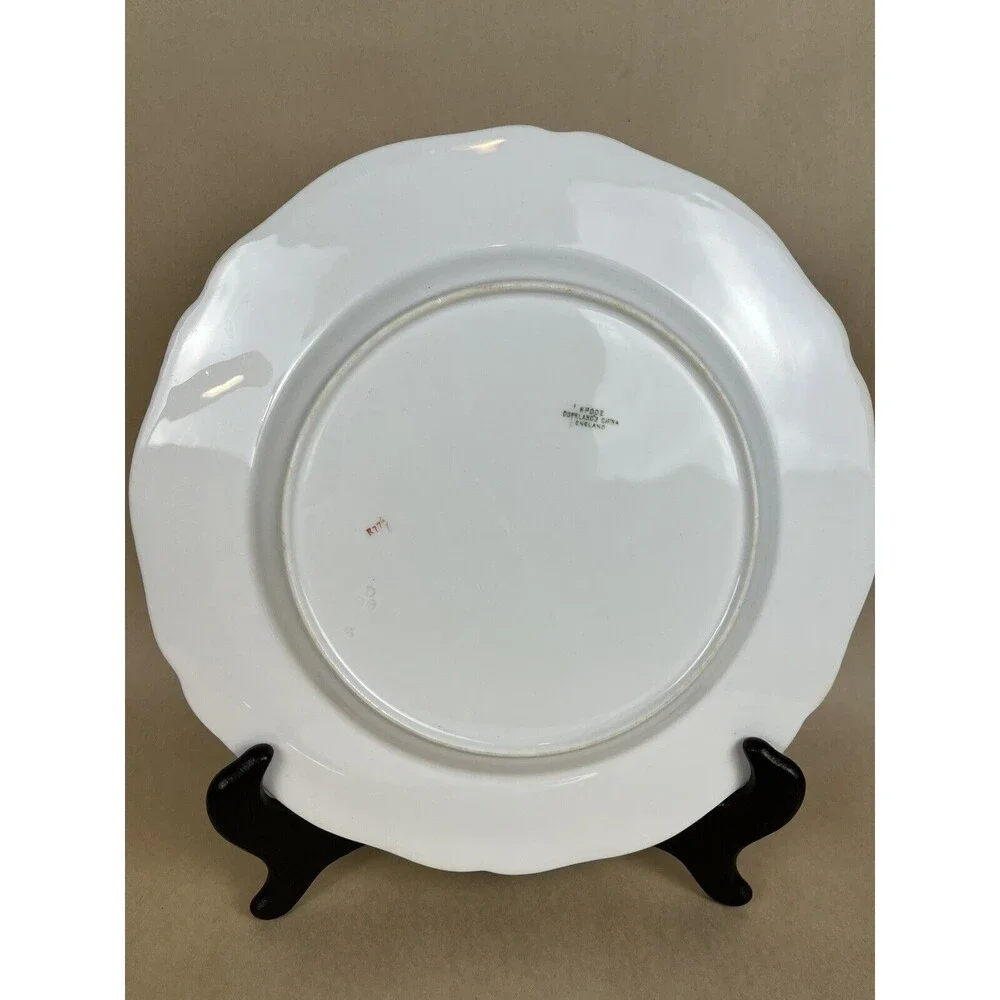 2 HTF Antique Spode Copeland‎ Cobalt Blue Gold Trim R7767 Dinner Plate 9 3/4”